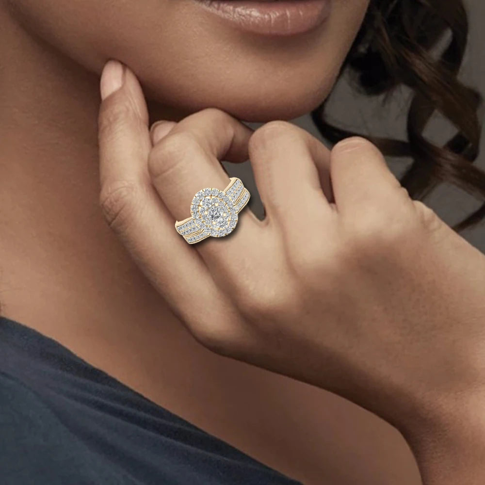 2PCS Diamond Couple Rings