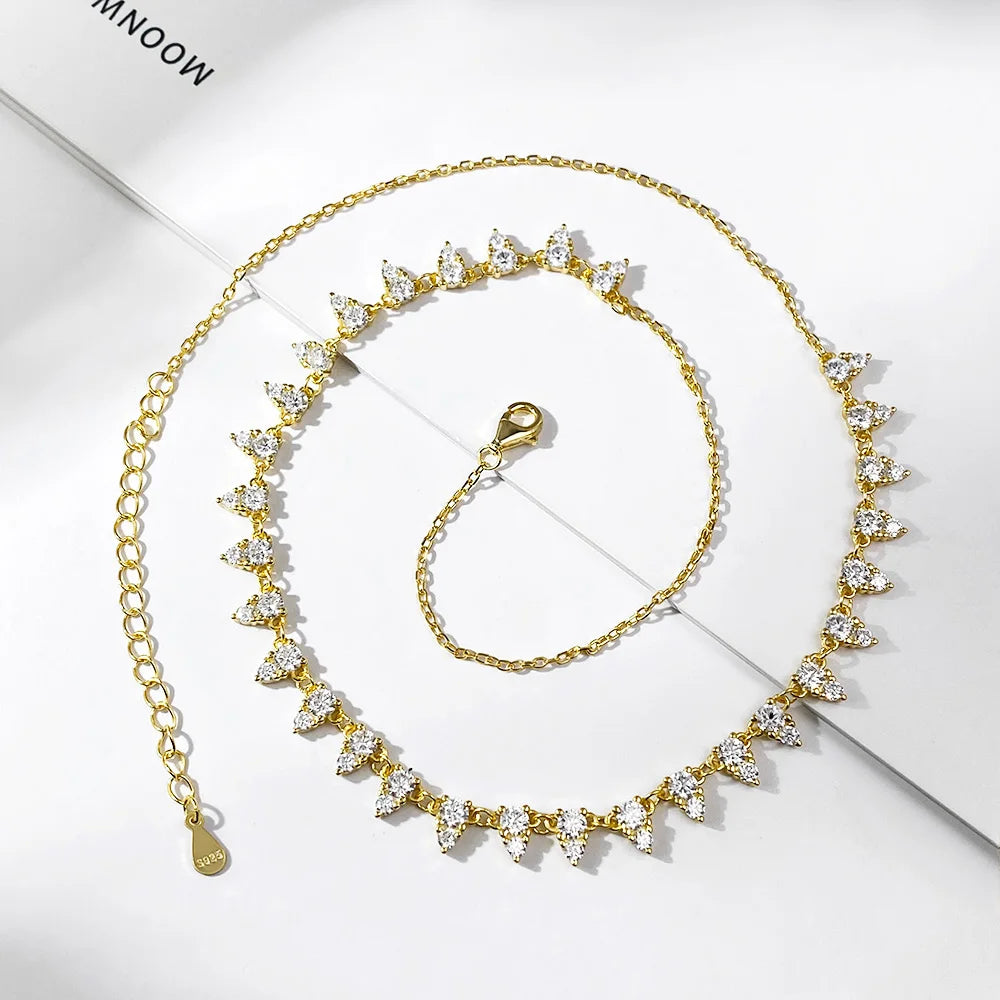 Moissanite Tennis Necklace 18inch Chain