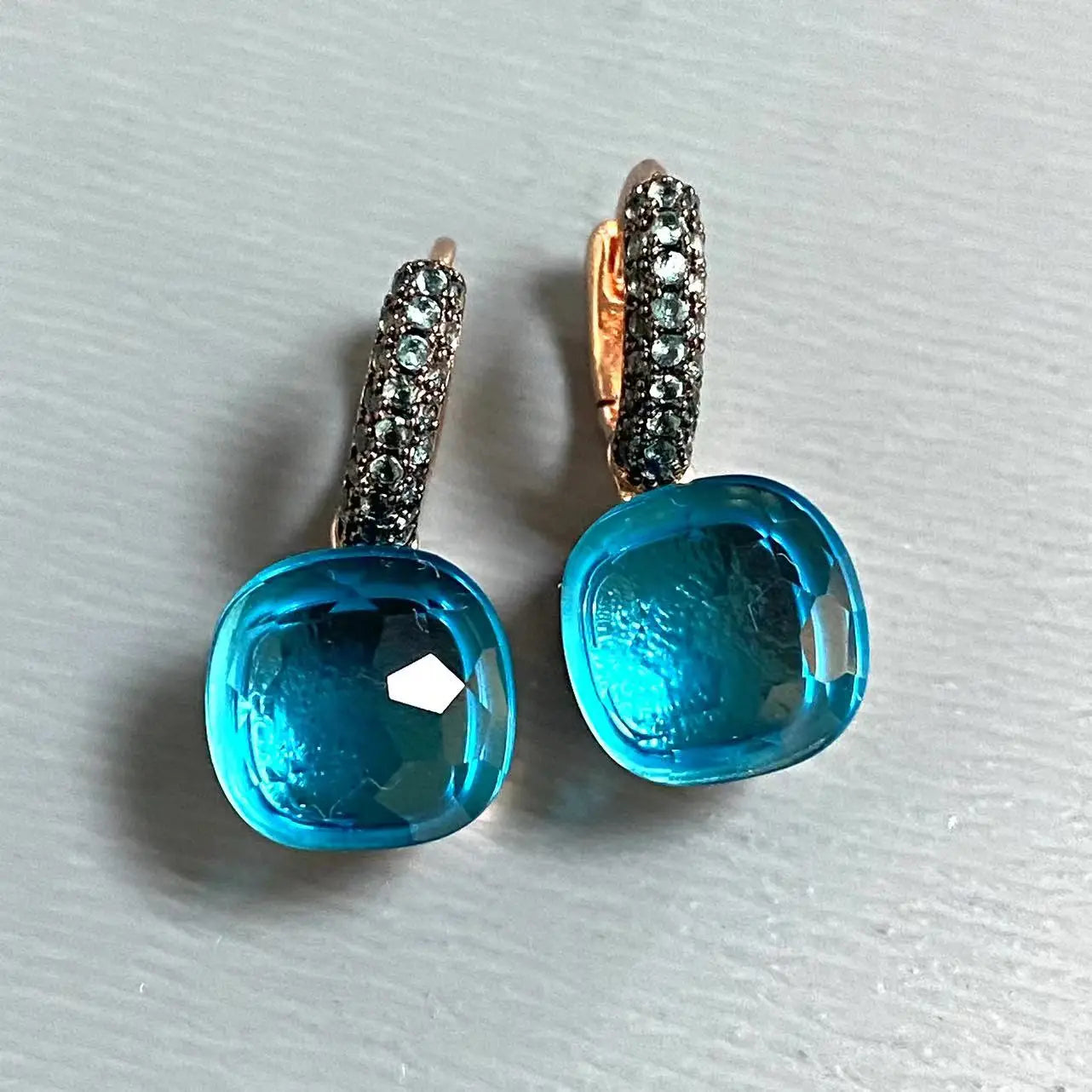 Classic Nudo Earrings Zircon With Black Gun Plated