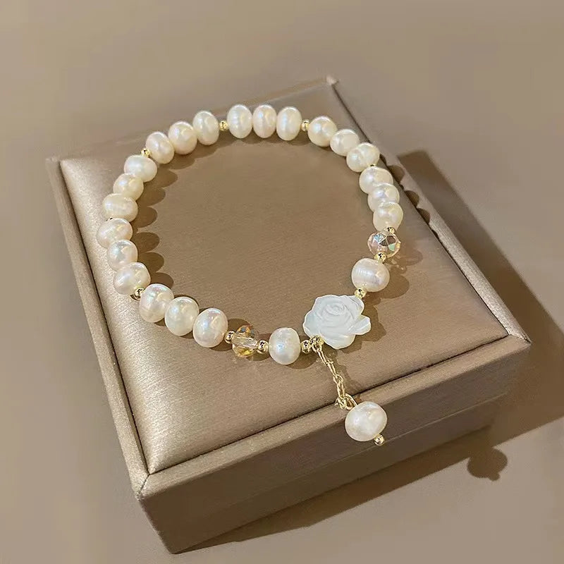 Korean Fashion Natural Pearl Flower Bracelet