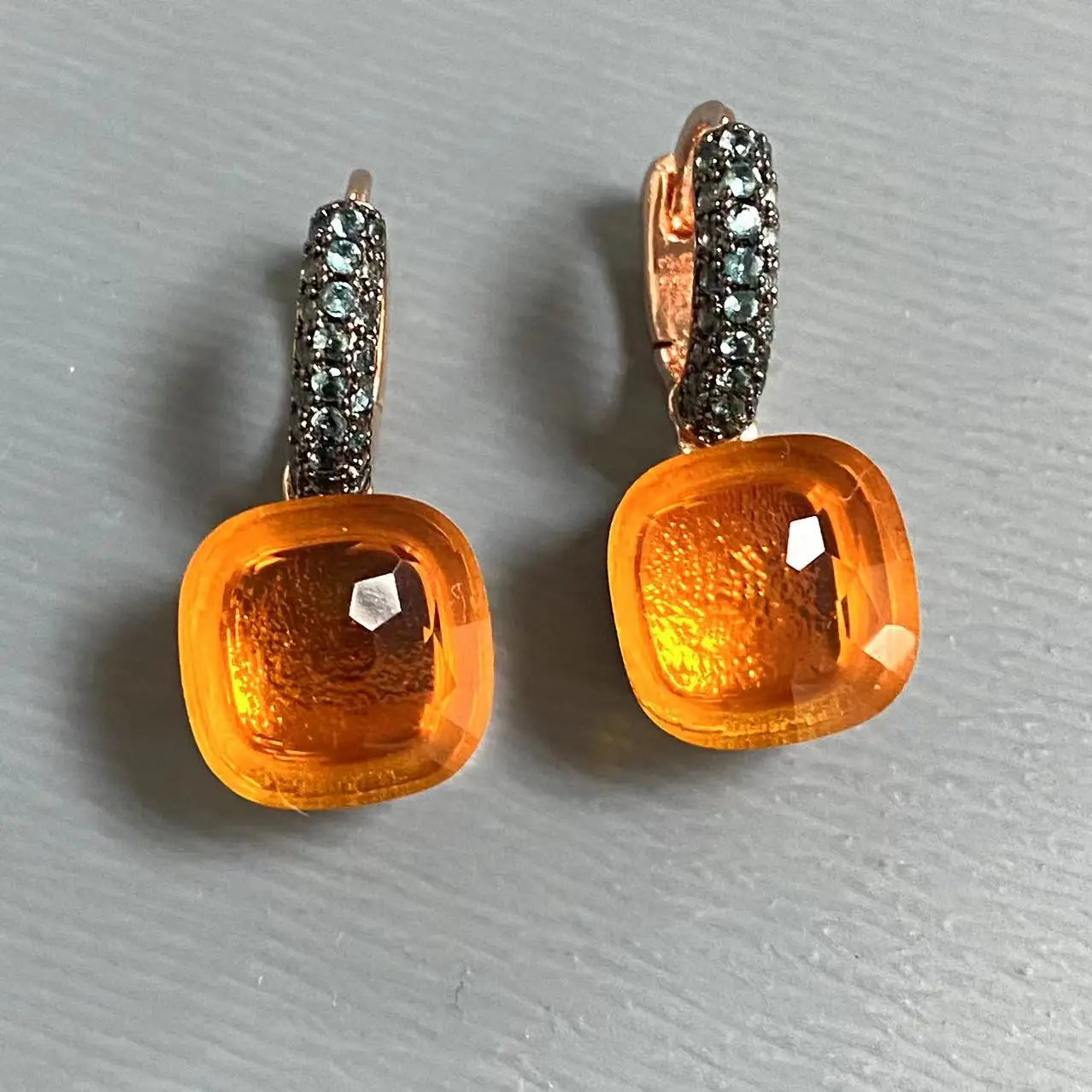 Classic Nudo Earrings Zircon With Black Gun Plated