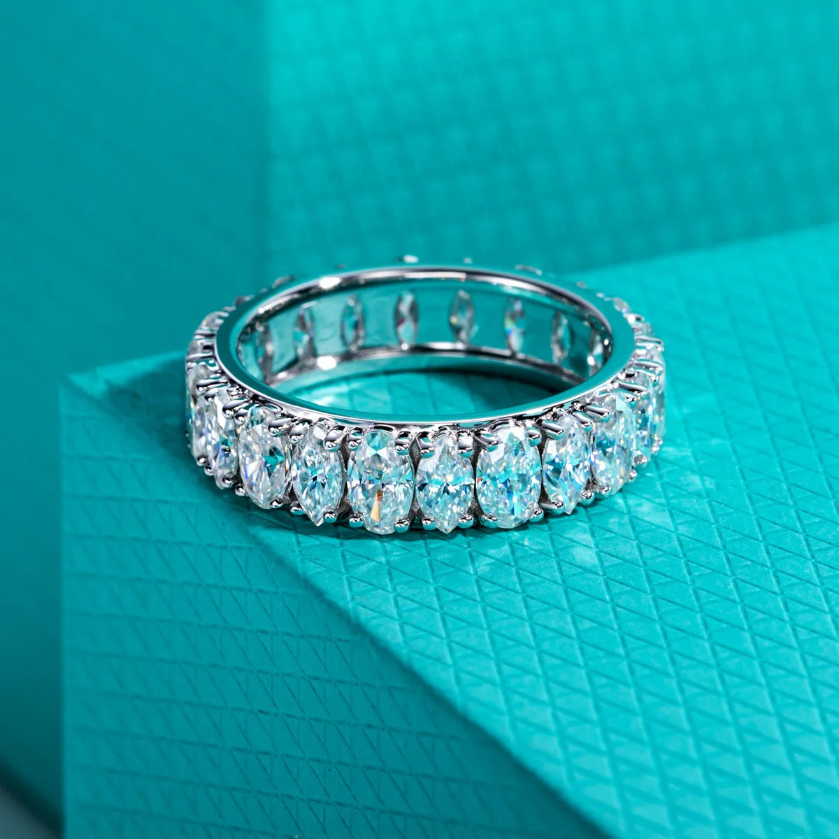 Marquise D Color Moissanite Eternity Ring