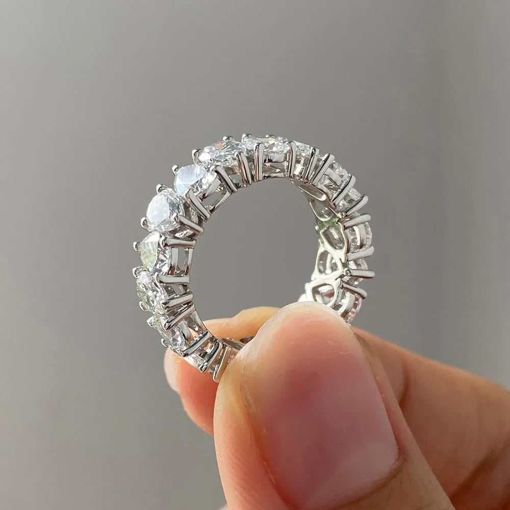 Pear Cut Full Moissanite Rings