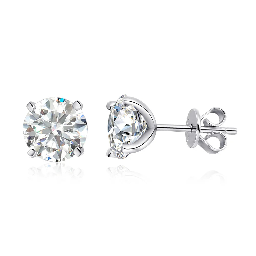 Asscher Cut moissanite Stud Earrings