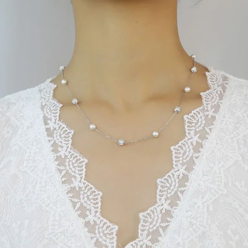 Pearl Ball Tassel Choker Necklace
