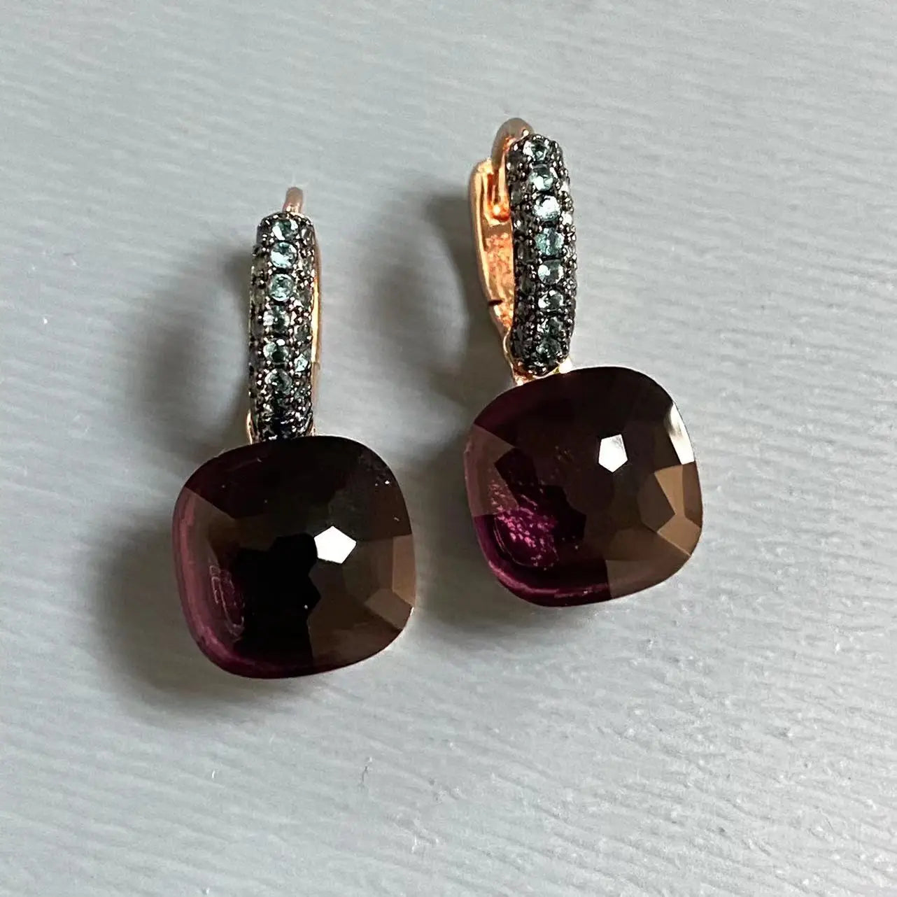 Classic Nudo Earrings Zircon With Black Gun Plated