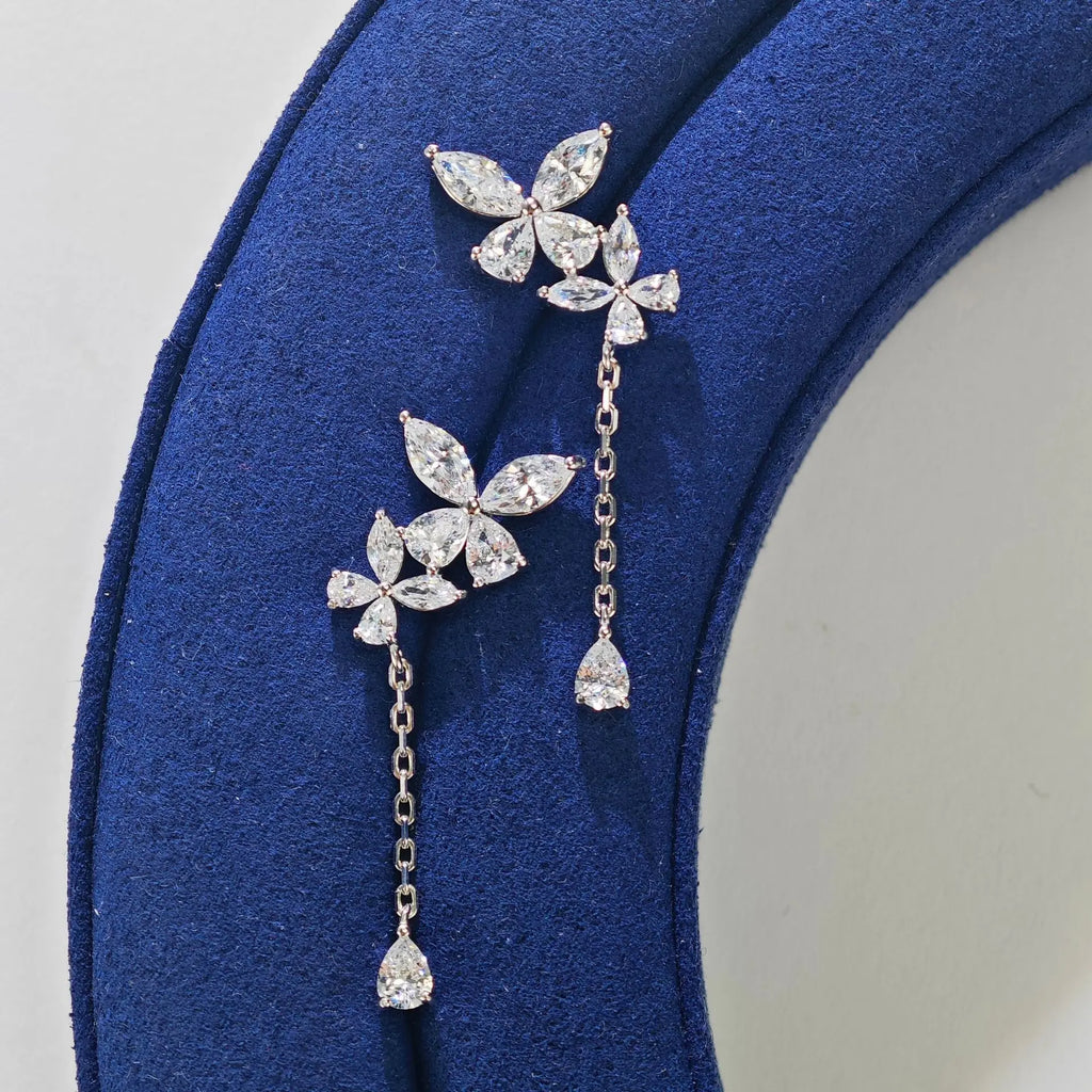 Butterfly Tassel Moissanite Earrings