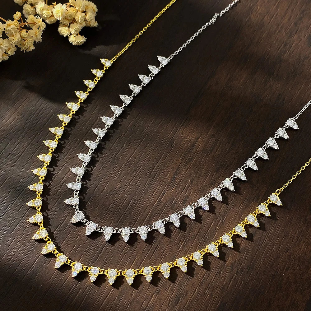 Moissanite Tennis Necklace 18inch Chain