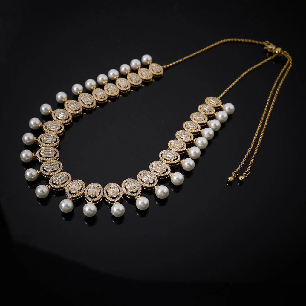 Bridal Pearl Tassel  Necklace Earring  Set