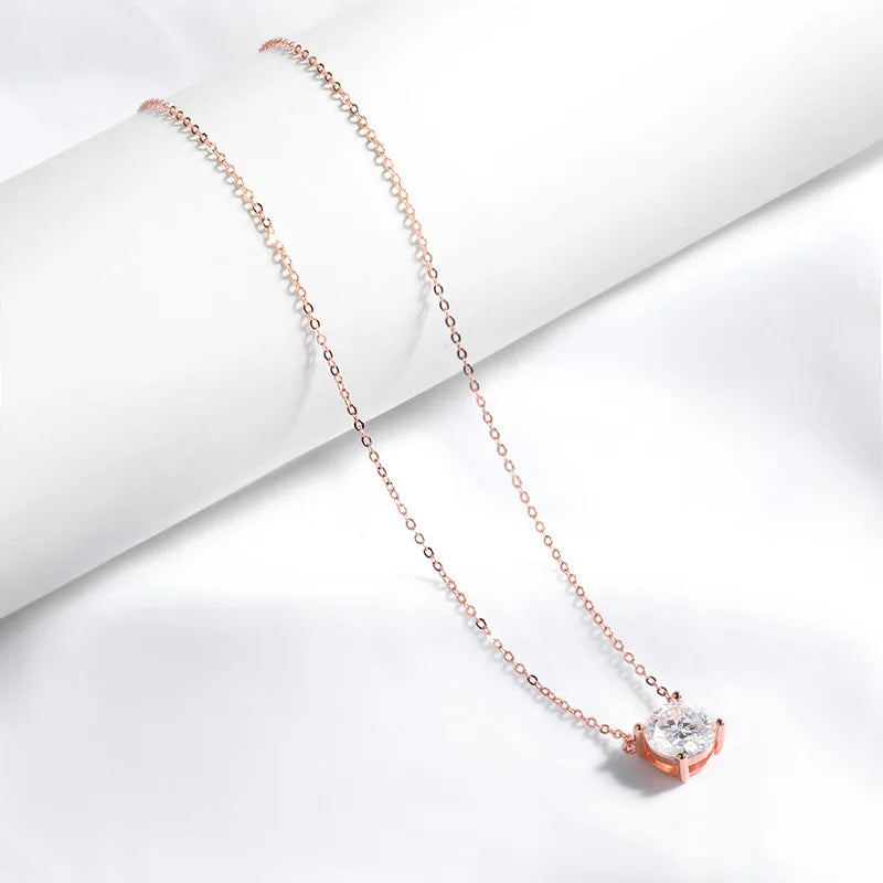 D Color Moissanite Necklace - 925 Sterling Silver