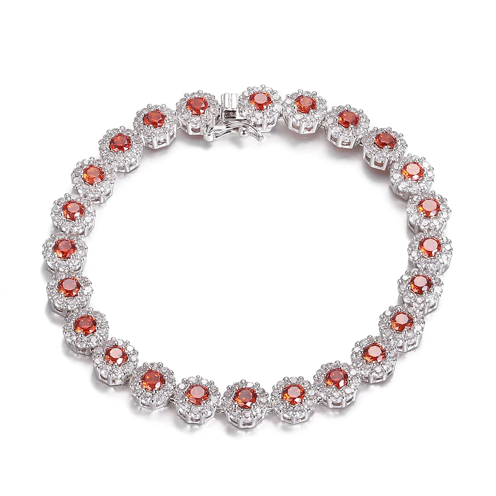 Silver Plated Cubic Zirconia Crystal Bracelet