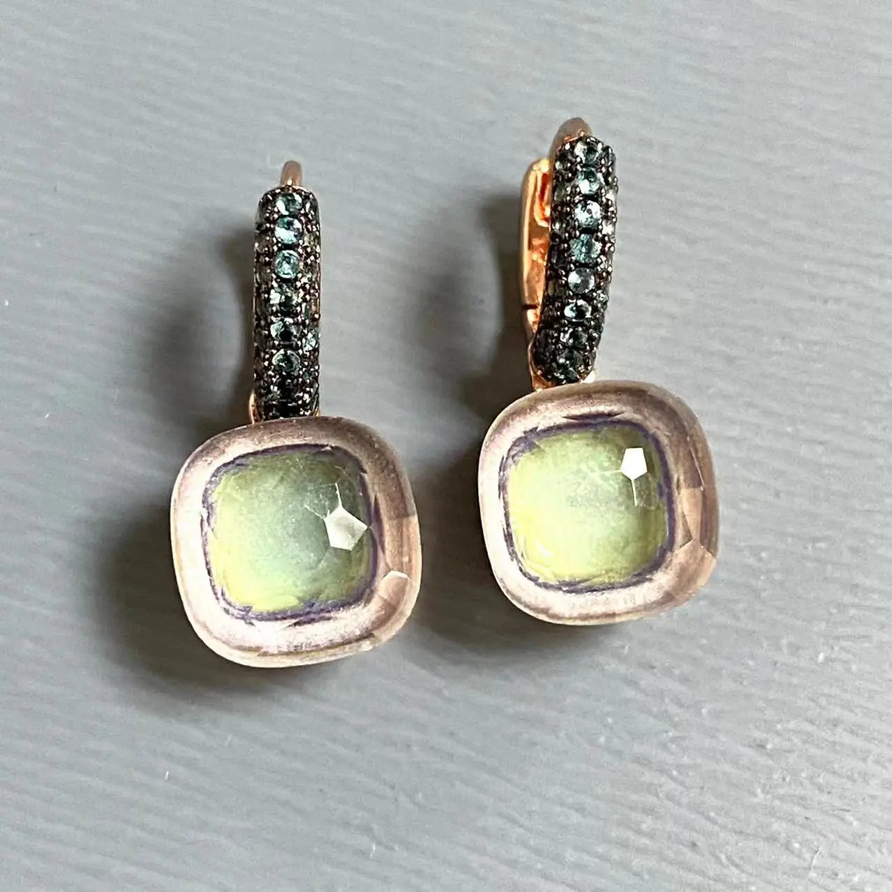 Classic Nudo Earrings Zircon With Black Gun Plated