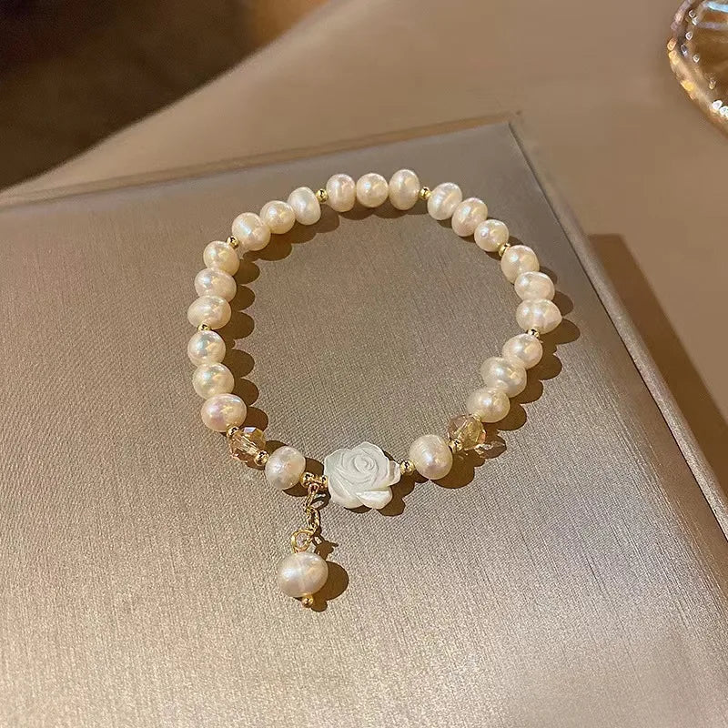Korean Fashion Natural Pearl Flower Bracelet