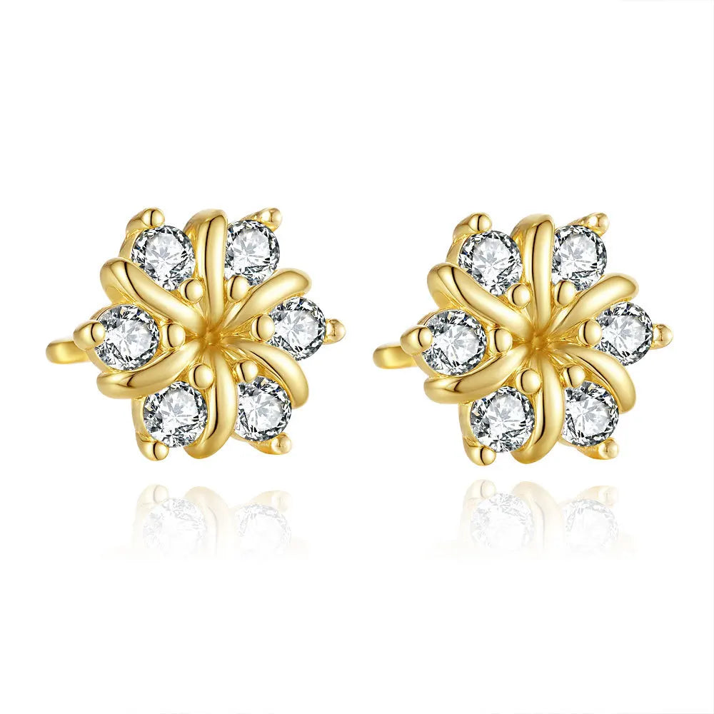 Sunflower Moissanite Diamond Earring
