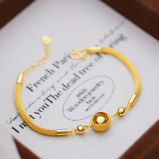 Gold Braided Bird's Nest Transportation Bead Bracelet