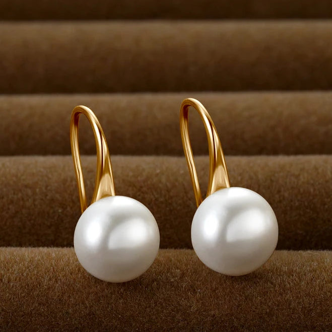 Gold Filled Pearls Drop Earrings