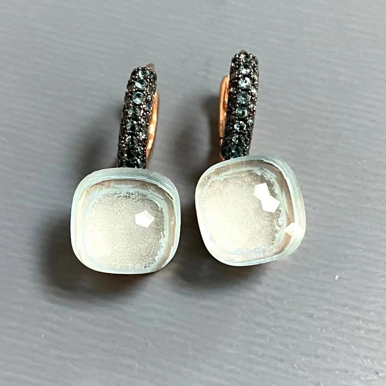 Classic Nudo Earrings Zircon With Black Gun Plated