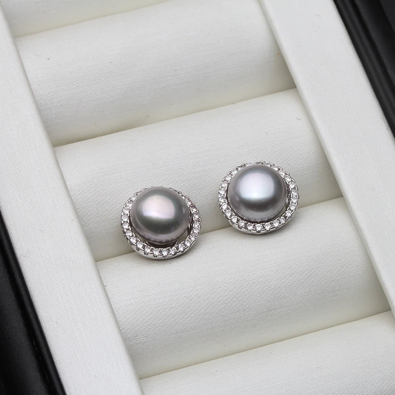 Round Pearl Earrings