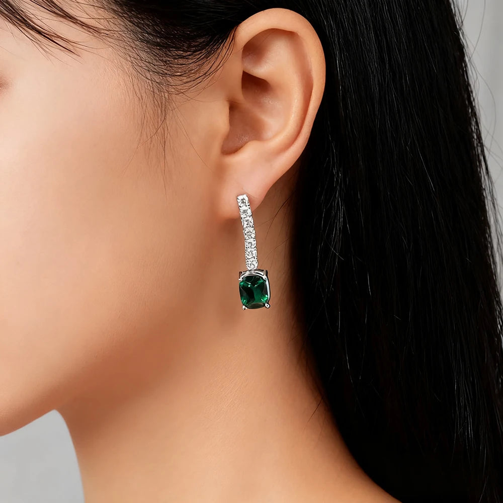 Emerald/Ruby Drop Earrings