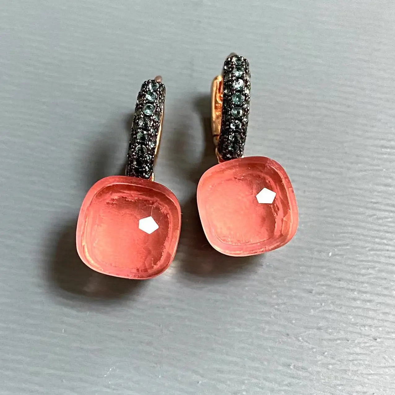 Classic Nudo Earrings Zircon With Black Gun Plated