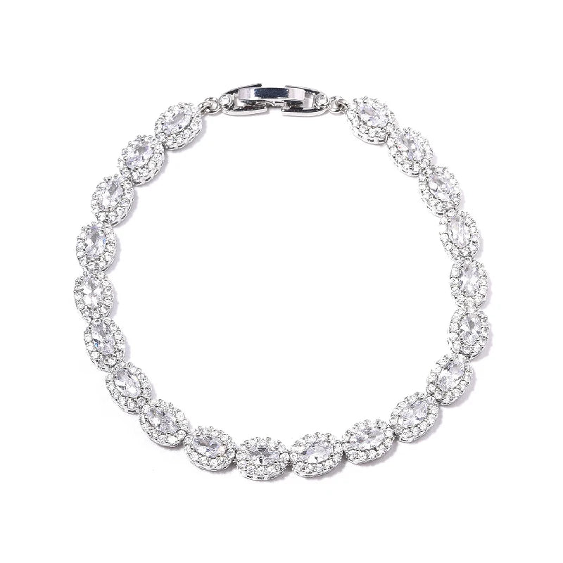 Luxury Charm Bracelet Oval Emerald Zircon Gemstone Accessories