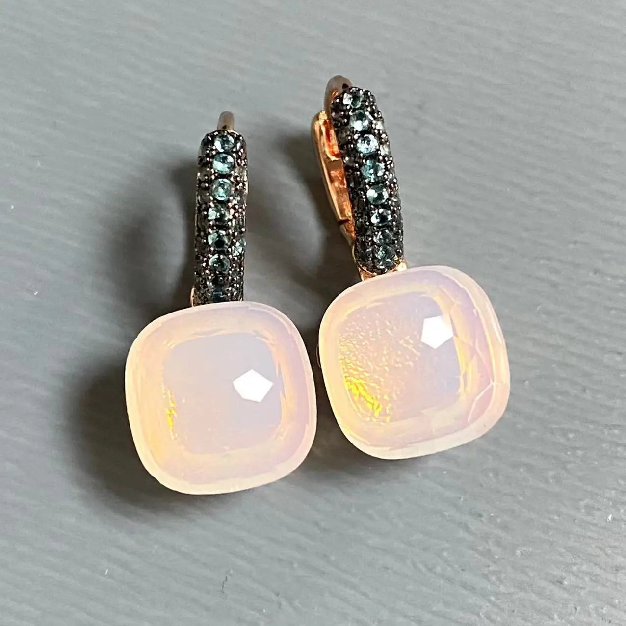 Classic Nudo Earrings Zircon With Black Gun Plated