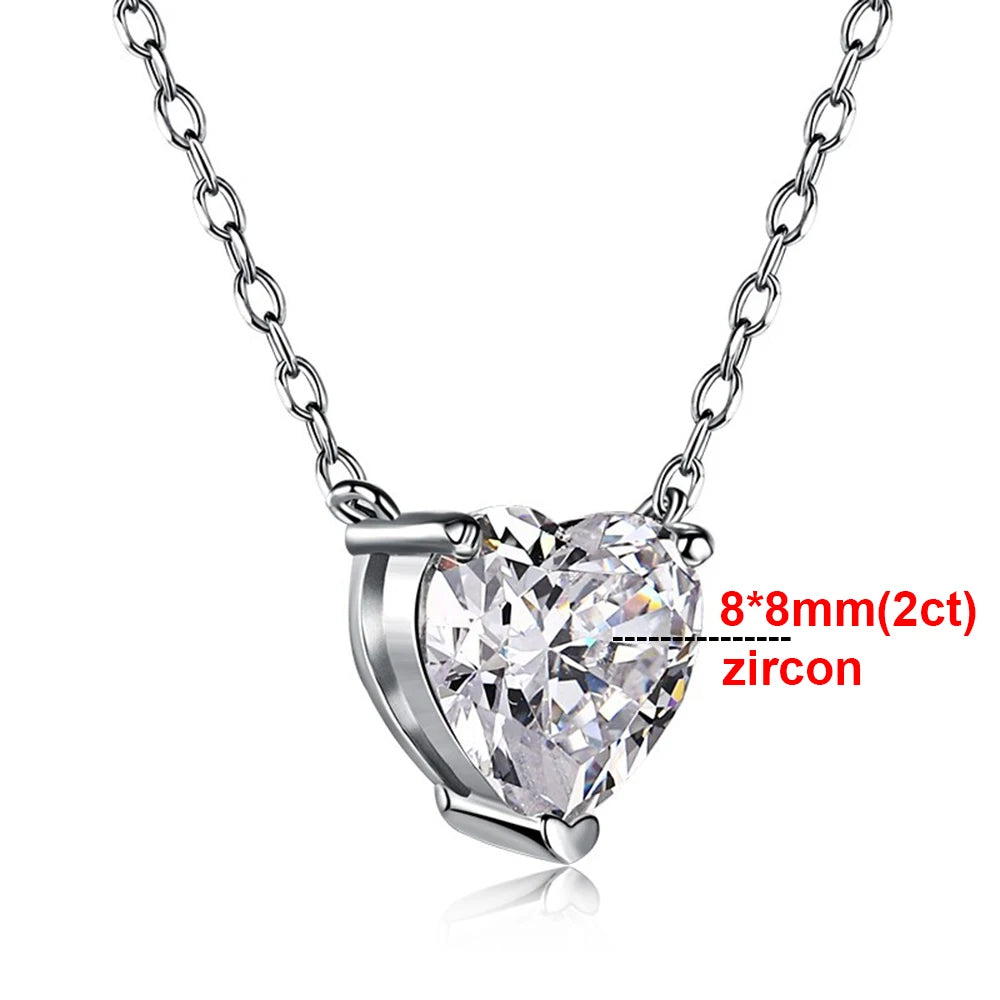 Solitaire Heart Cut Moissanite Pendant Necklace