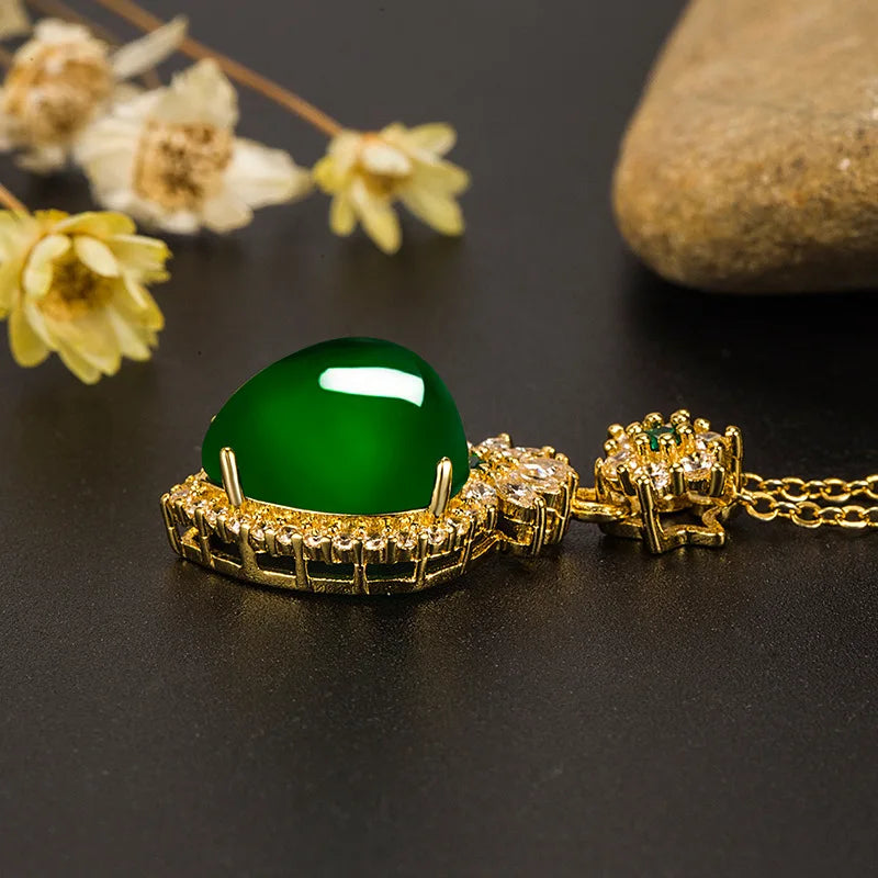 Necklace Emerald Pendant for Women