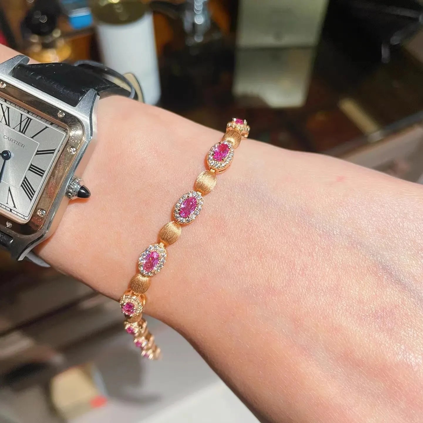 Antique money wind brushed bracelet