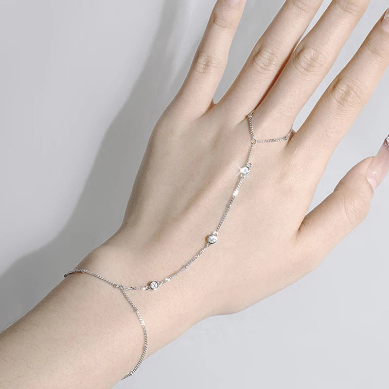 3MM Moissanite Bracelets 14-21cm Wrist Size Adjustable Chain