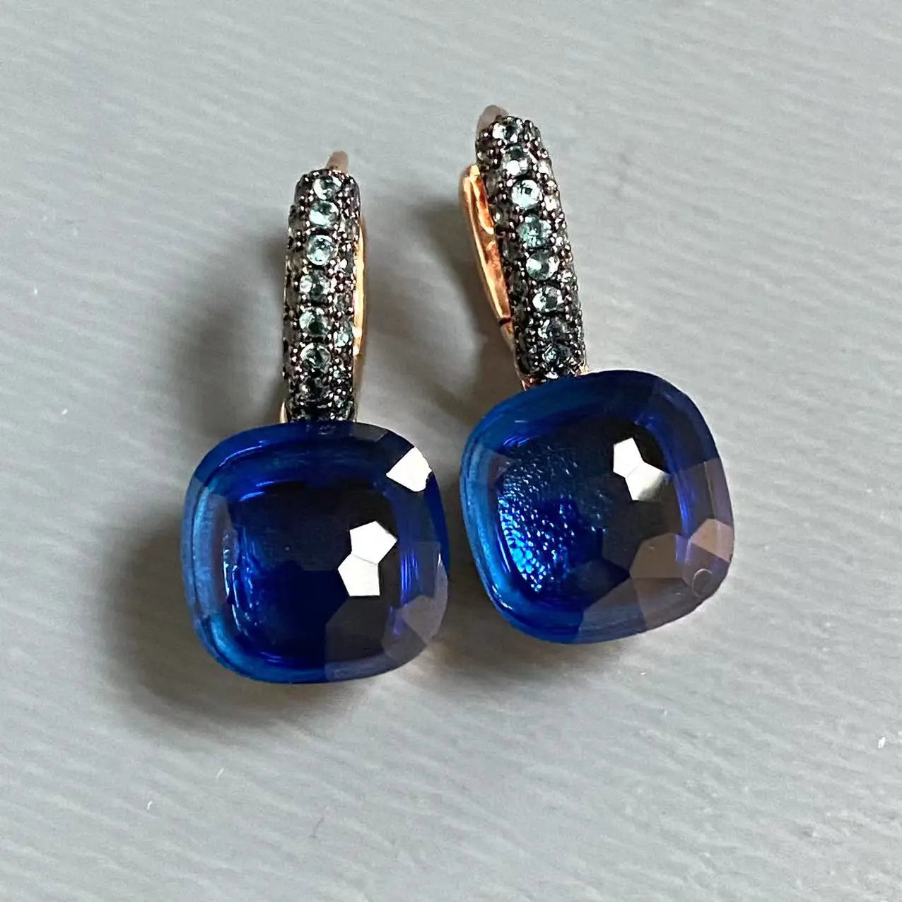 Classic Nudo Earrings Zircon With Black Gun Plated