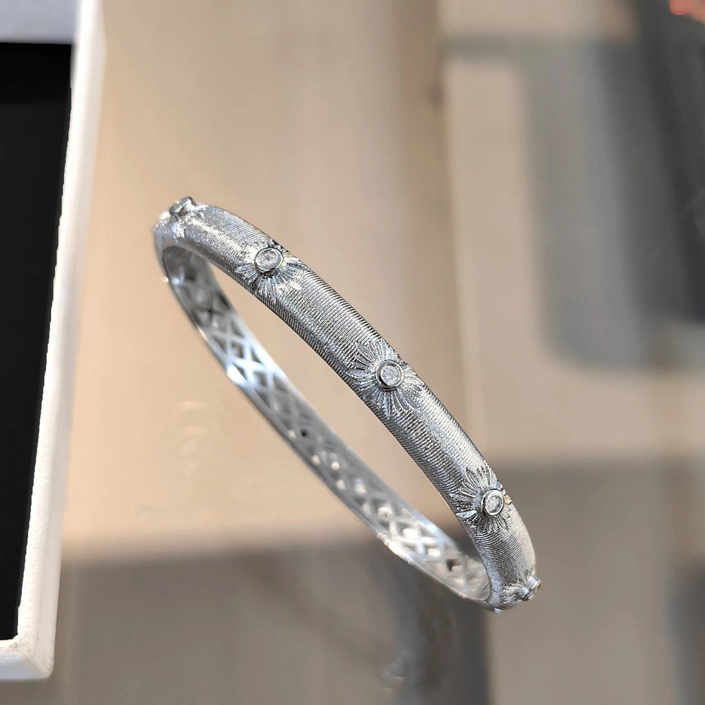 Sparkling art diamond inlaid woven sunflower bangles