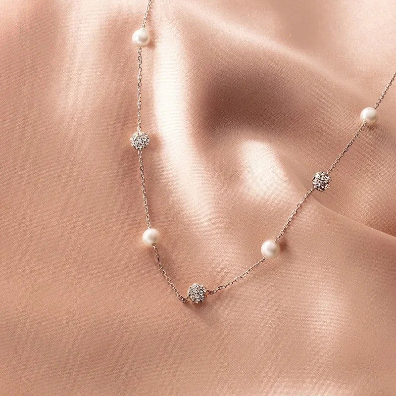 Pearl Ball Tassel Choker Necklace