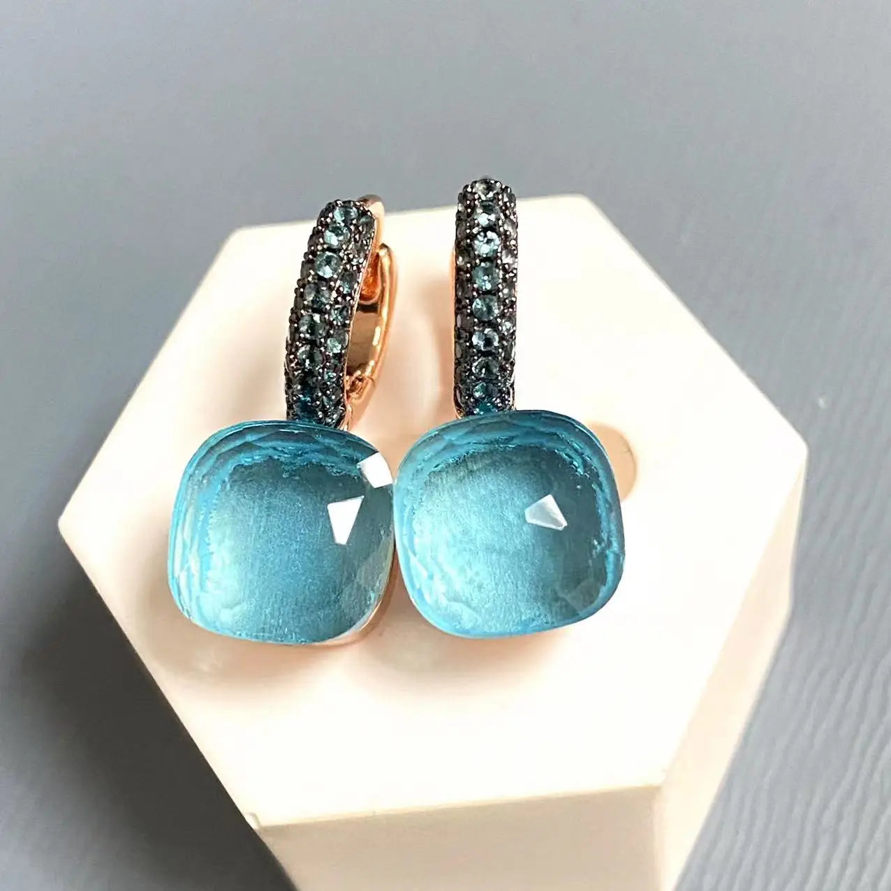 Classic Nudo Earrings Zircon With Black Gun Plated