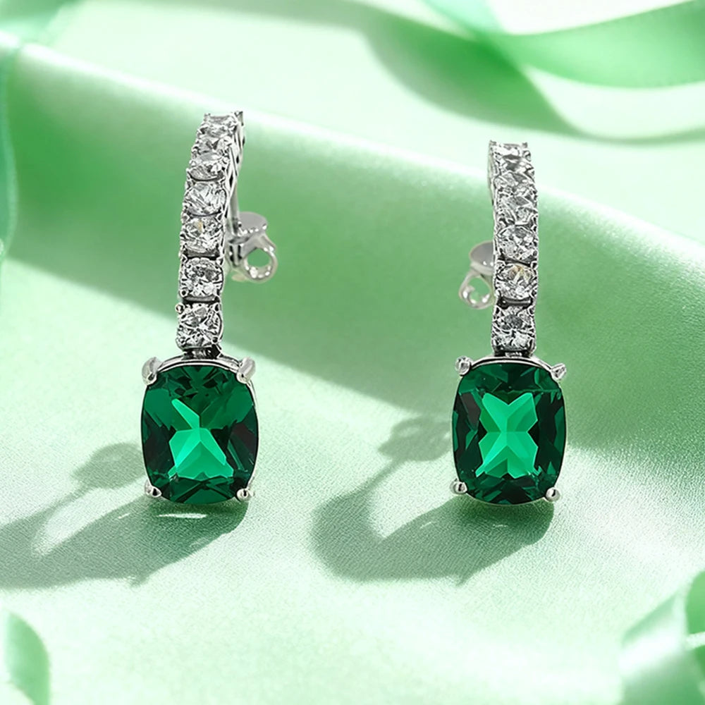 Emerald/Ruby Drop Earrings