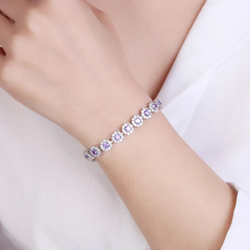 Silver Plated Cubic Zirconia Crystal Bracelet
