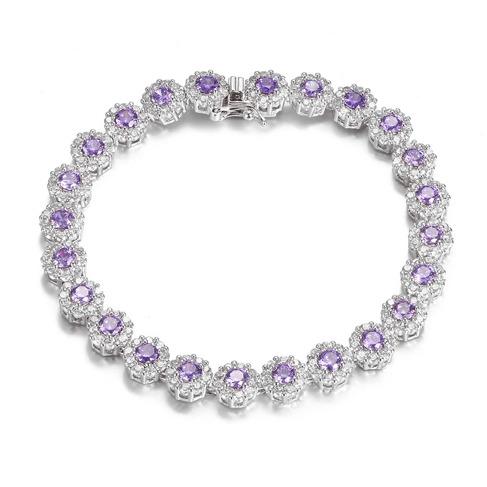Silver Plated Cubic Zirconia Crystal Bracelet