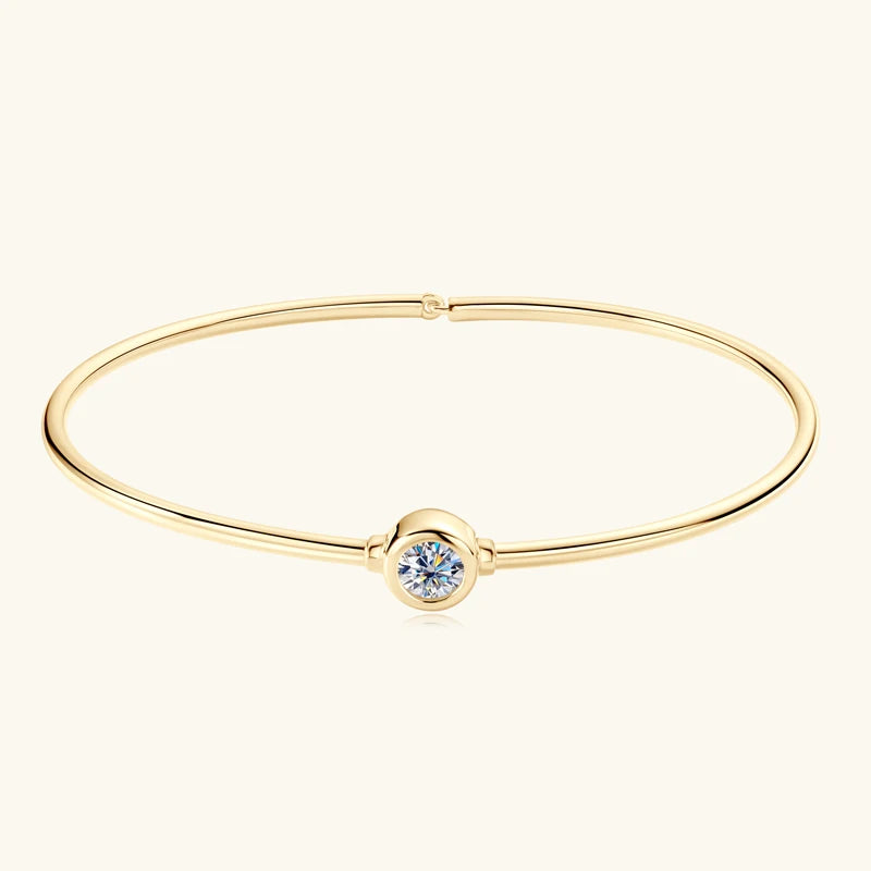 Cuff Bangle Bezel Moissanite Bracelet