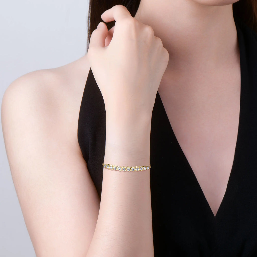 Full Moissanite Adjustable Chain Bracelet