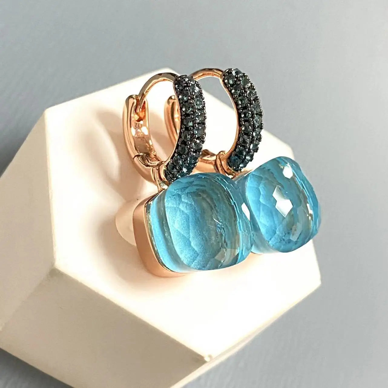 Classic Nudo Earrings Zircon With Black Gun Plated