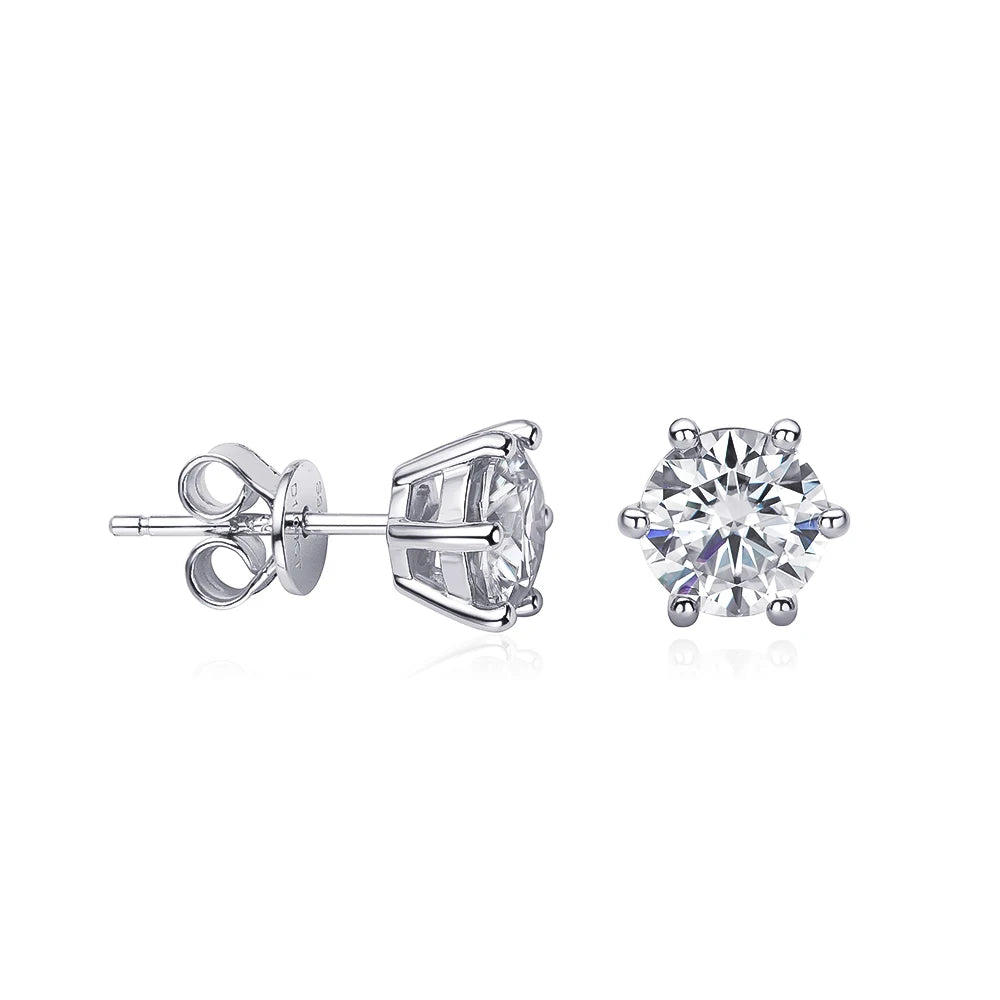 Asscher Cut moissanite Stud Earrings