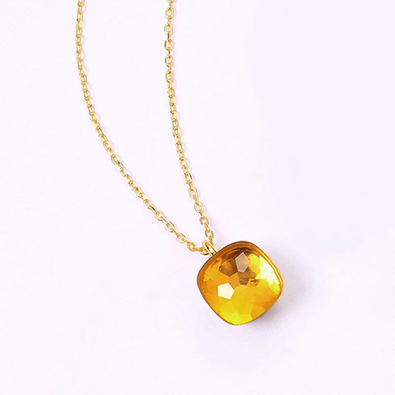 Crystals Necklaces Pendant Candy Color