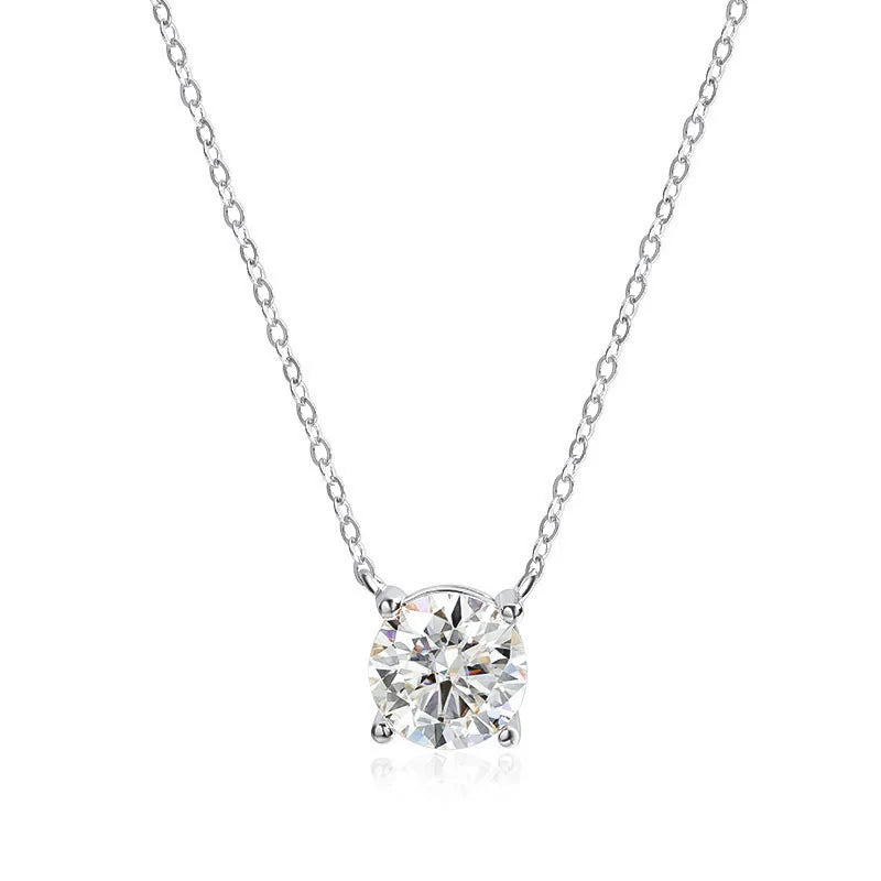 D Color Moissanite Necklace - 925 Sterling Silver
