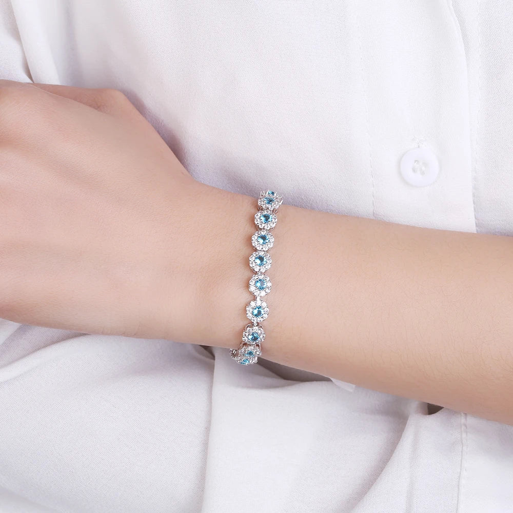 Silver Plated Cubic Zirconia Crystal Bracelet