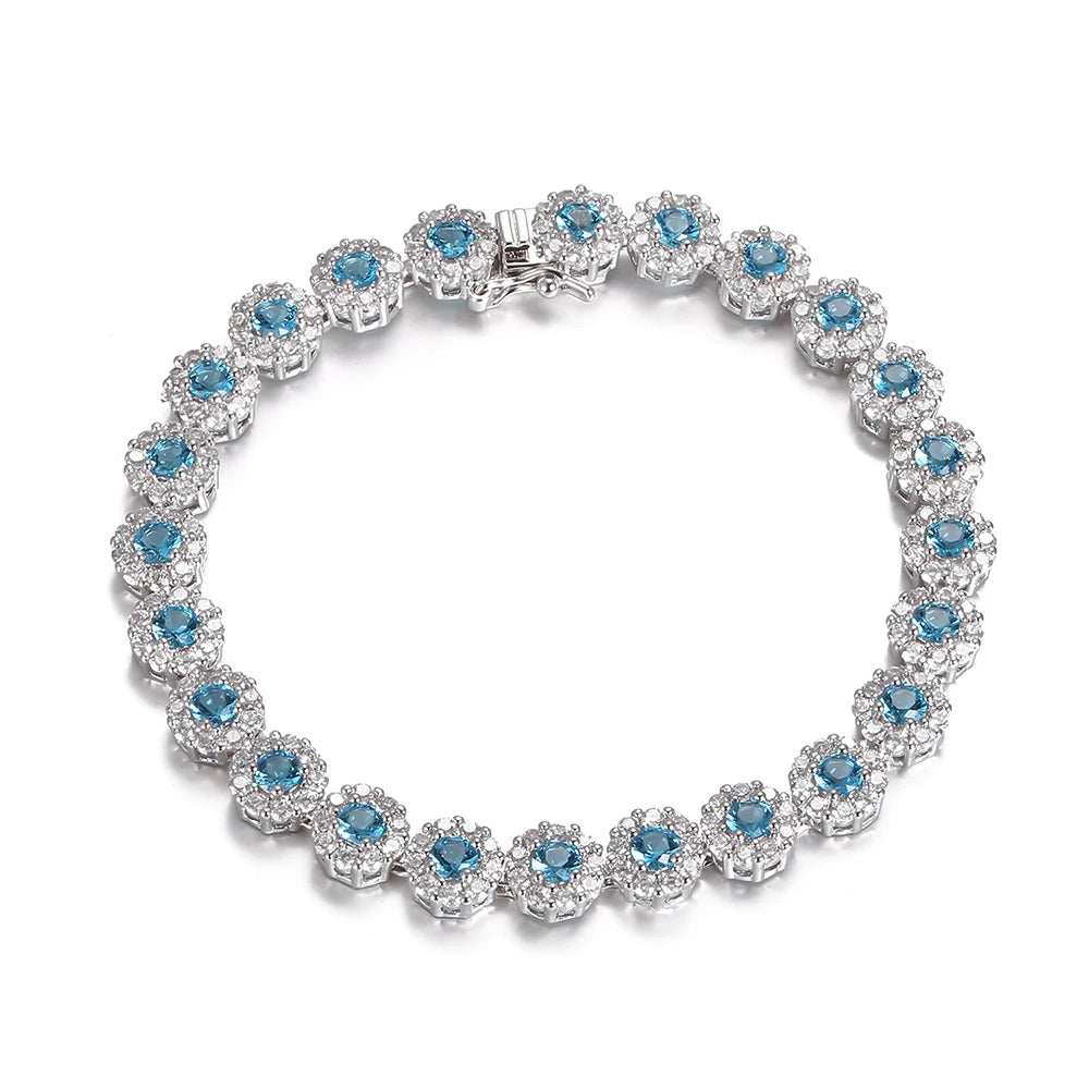 Silver Plated Cubic Zirconia Crystal Bracelet