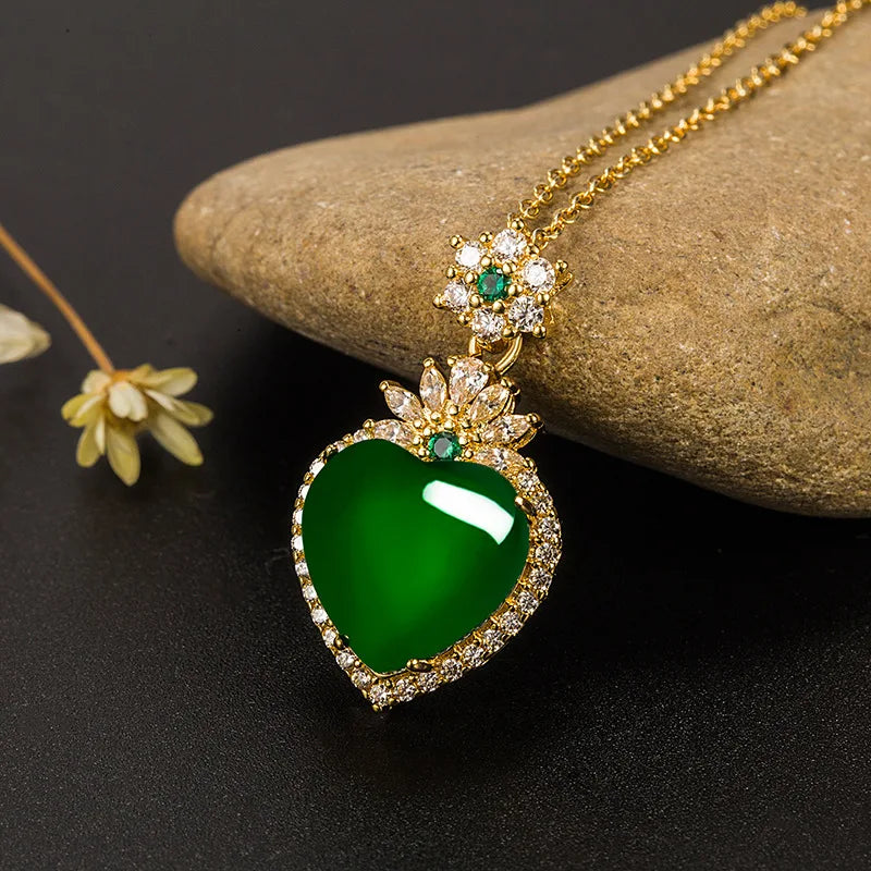Necklace Emerald Pendant for Women