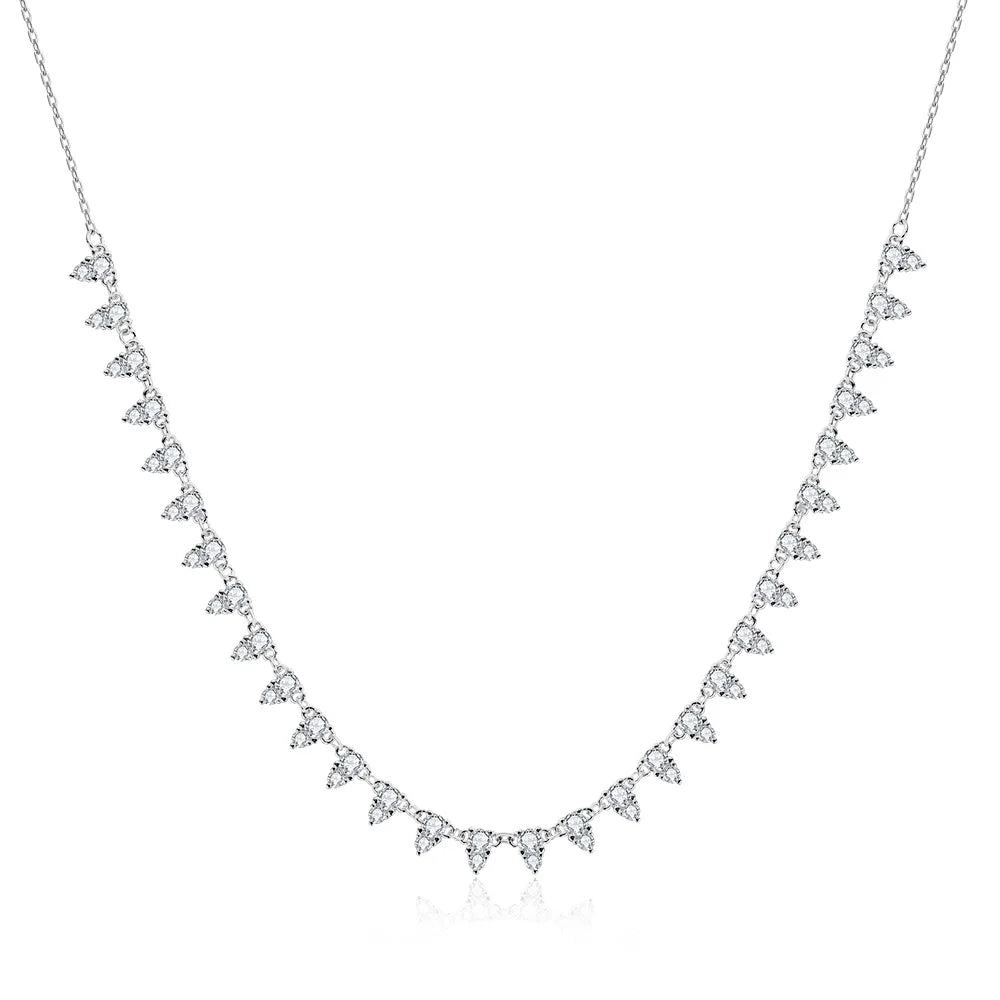 Moissanite Tennis Necklace 18inch Chain