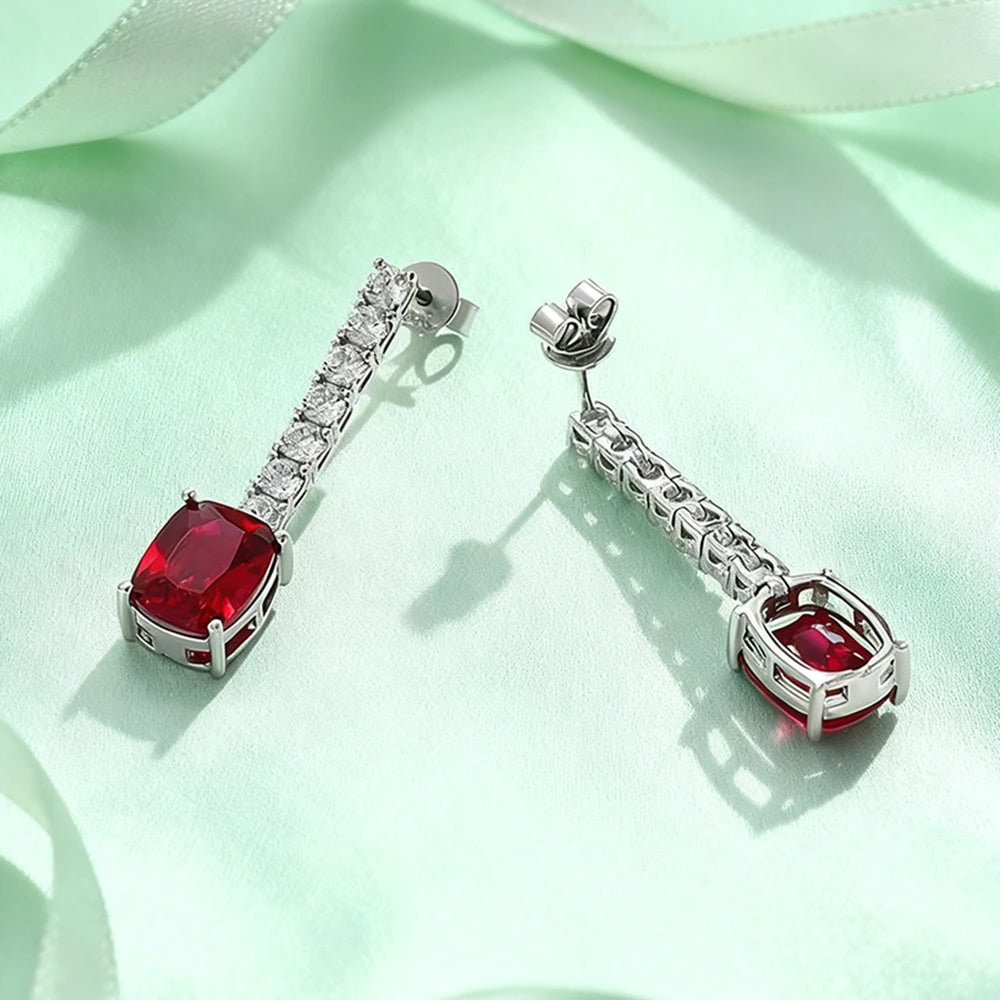 Emerald/Ruby Drop Earrings