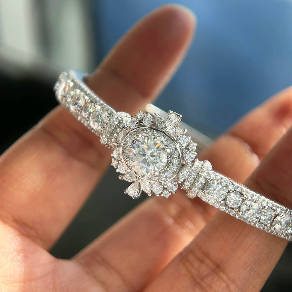 Luxury Moissanite Open Bangles