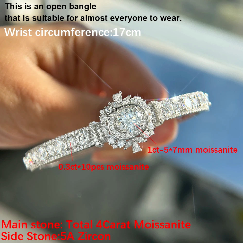 Luxury Moissanite Open Bangles
